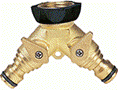 Waterfed Hoselock Brass two way manifold tap