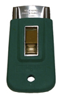 Scraper  with 1 1/2" Blade has green rubber cover Unger 